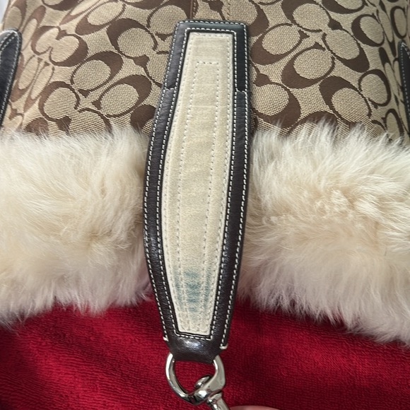 Coach Faux Fur Monogram Suede Purse - Picture 8 of 13